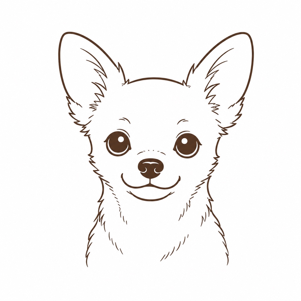 Line drawing of clear pet face detail.