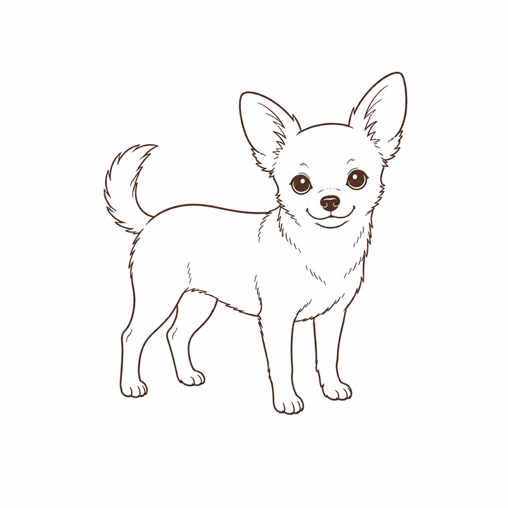 Line drawing of a full body pet pose.