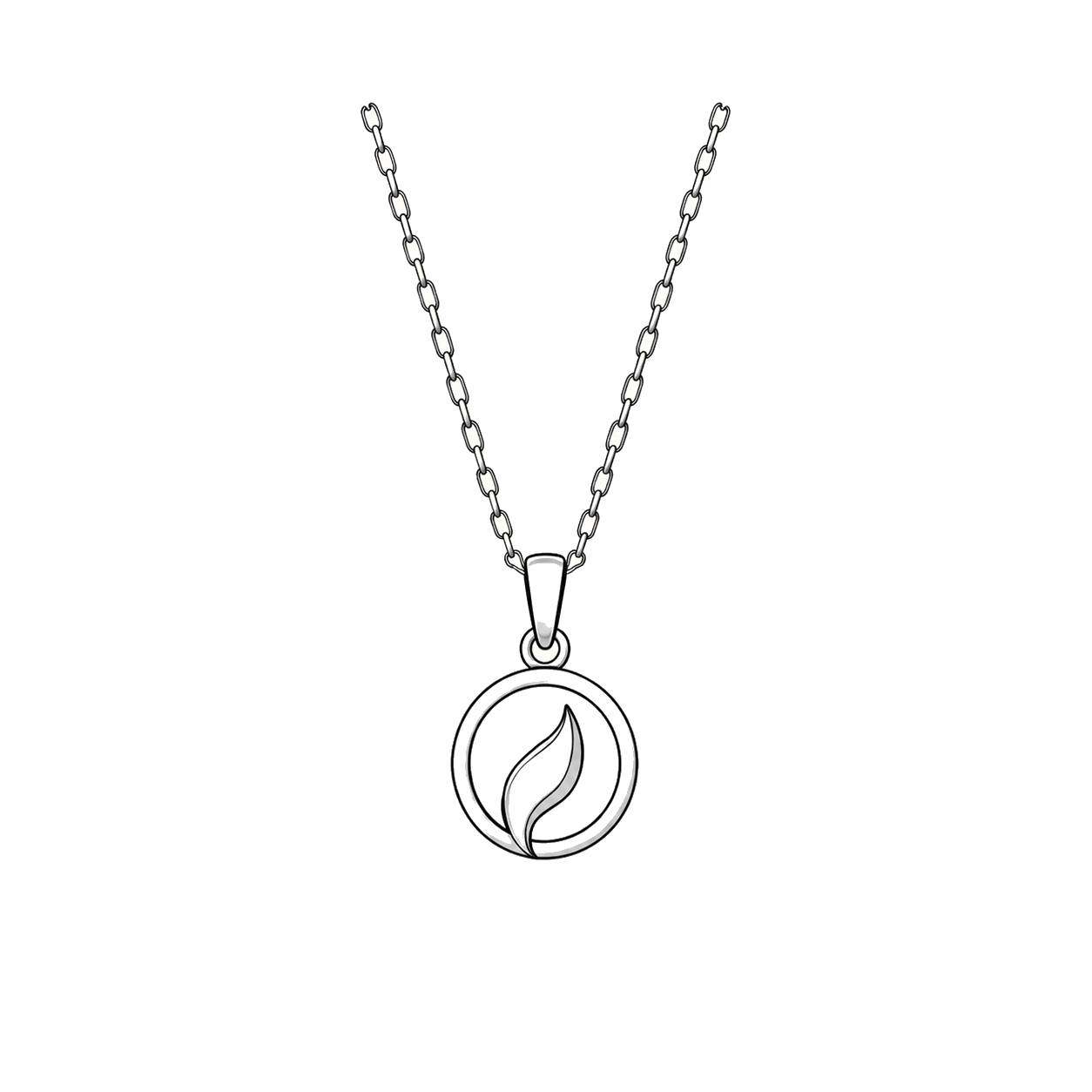Necklace style line drawing.