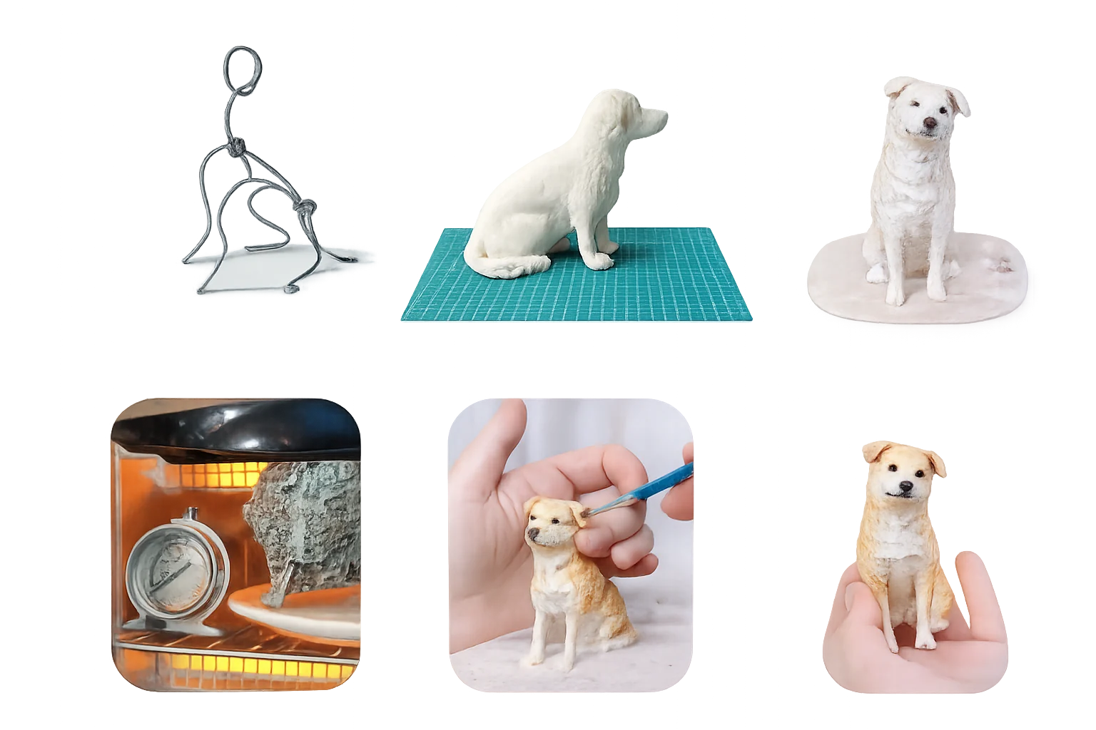 Ceramic pet figurine customization and handmade finishing process