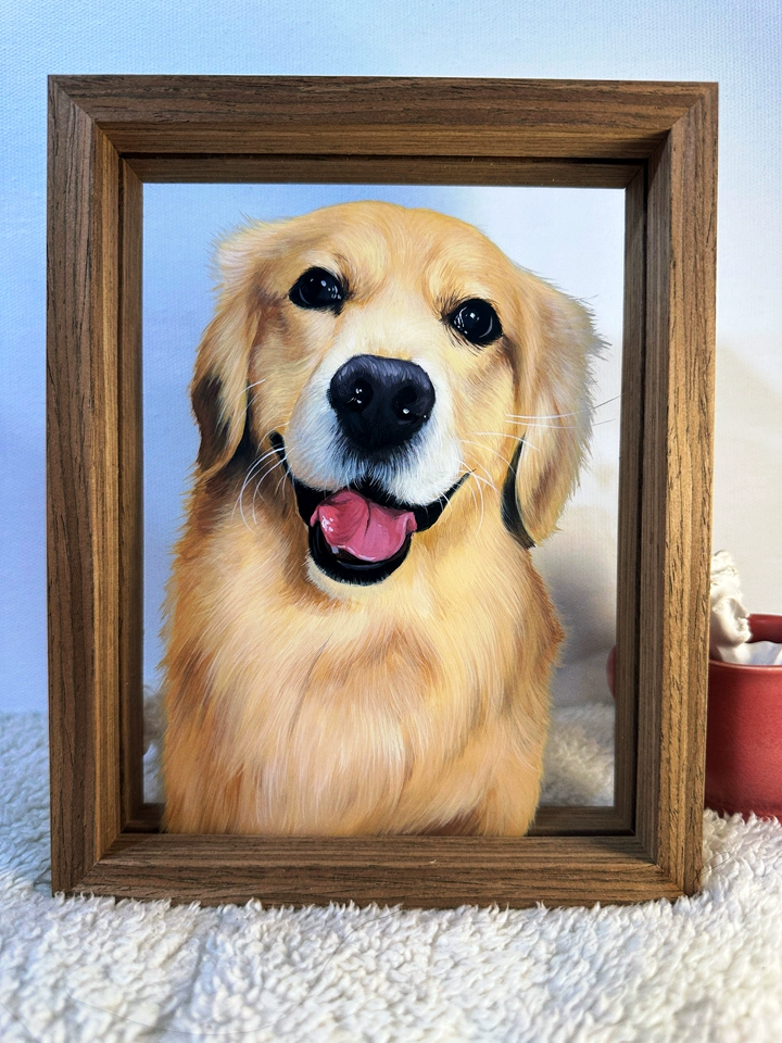 Custom Hand-Painted Pet Portrait Frame
