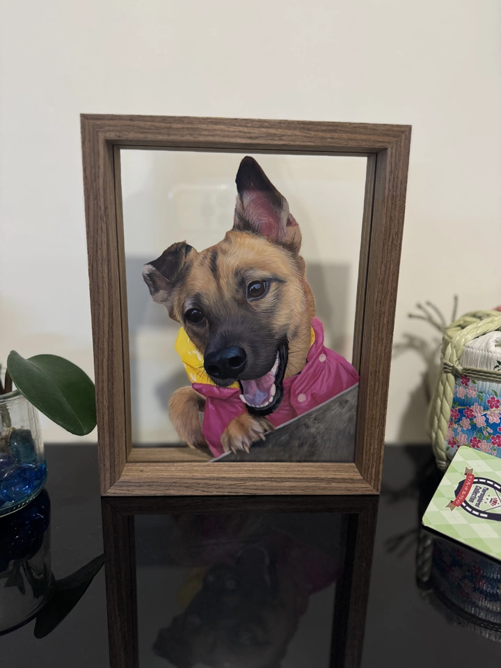 Custom Hand-Painted Pet Portrait Frame