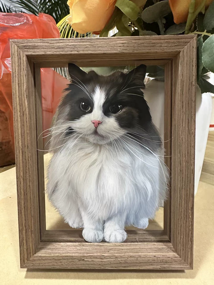 Custom Hand-Painted Pet Portrait Frame