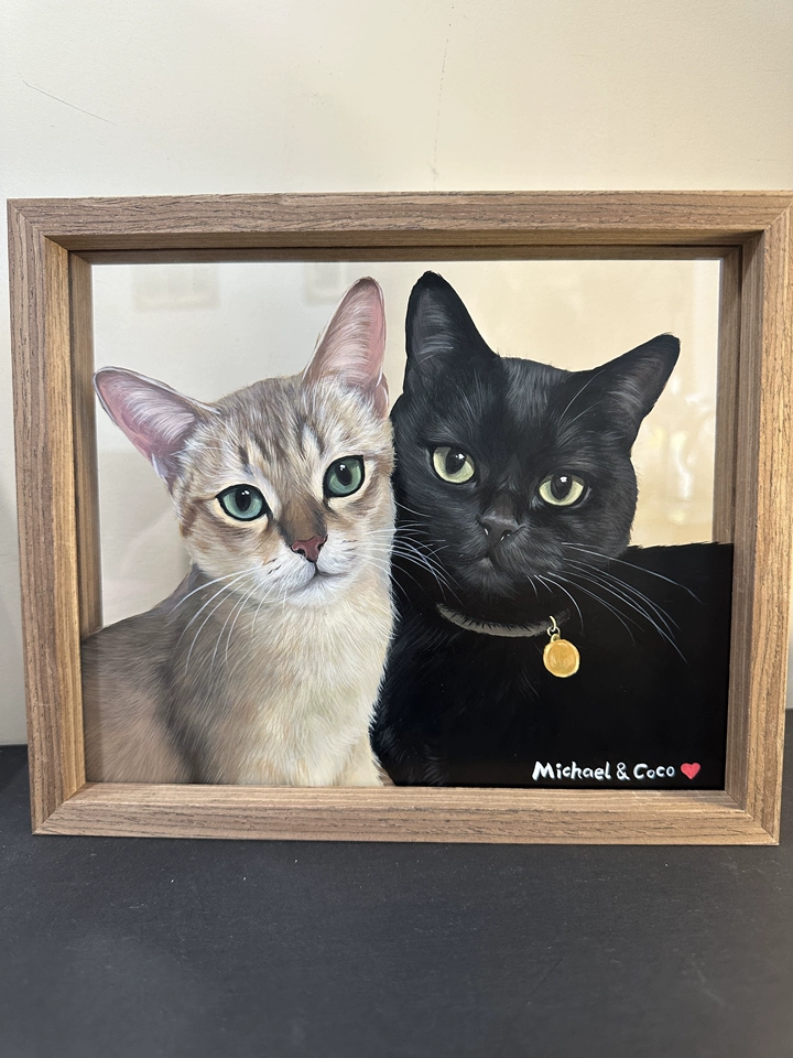 Custom Hand-Painted Pet Portrait Frame
