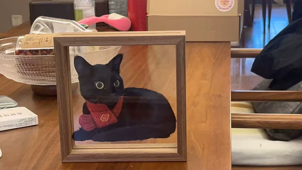 Custom Hand-Painted Pet Portrait Frame