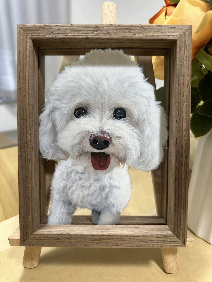 Custom Hand-Painted Pet Portrait Frame