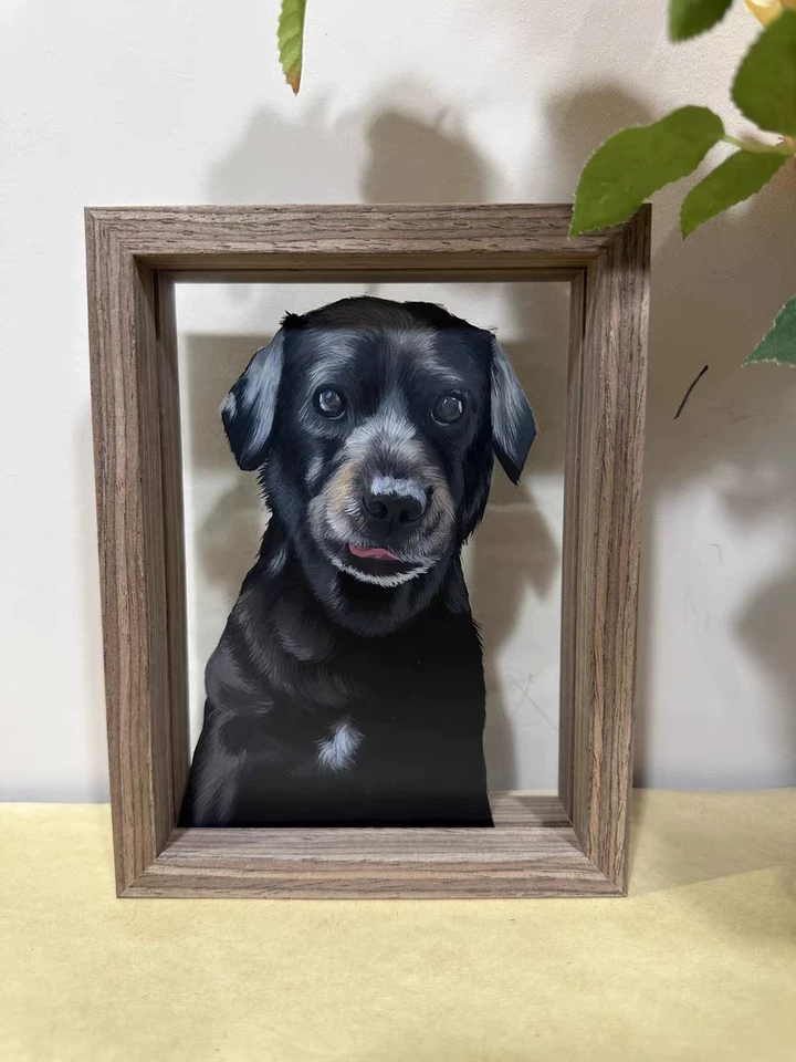 Custom Hand-Painted Pet Portrait Frame