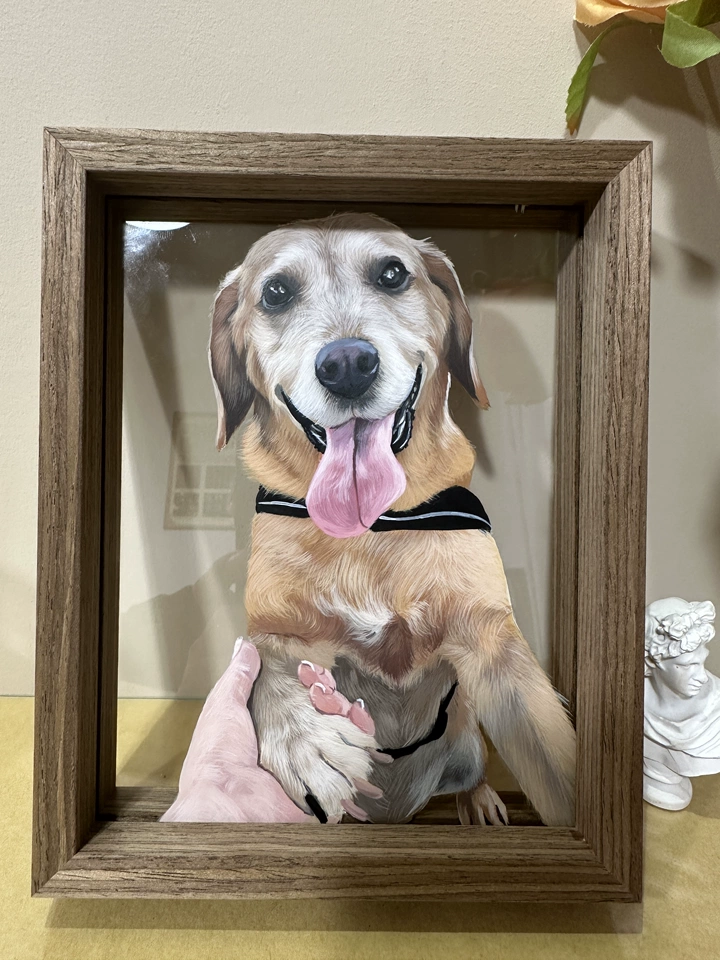 Custom Hand-Painted Pet Portrait Frame