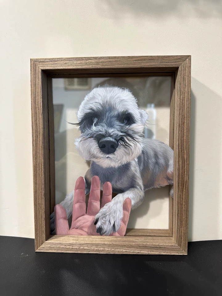 Custom Hand-Painted Pet Portrait Frame