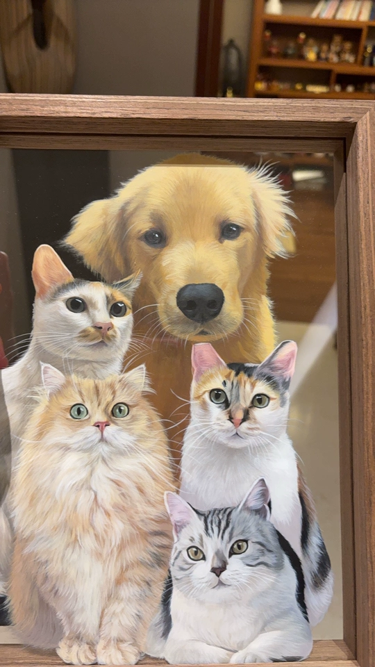 Custom Hand-Painted Pet Portrait Frame